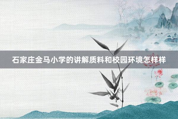 石家庄金马小学的讲解质料和校园环境怎样样